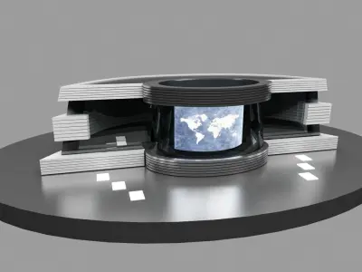 Virtual Tv Studio News Desk  3D model