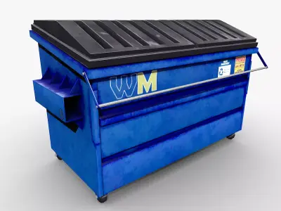 Industrial Dumpster Low-poly 3D model