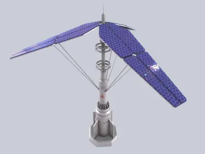 Scifi solar panel Low-poly 3D model