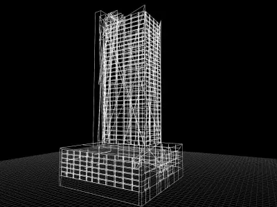 Building at Night - LowPoly Low-poly 3D model