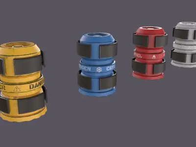 Sci-fi barrel Low-poly 3D model