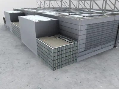 EDDF Hangar Low-poly 3D model