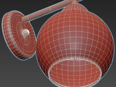 bra-de-markt-gamburg-605024501 wall sconce with glass globe a... 3D model