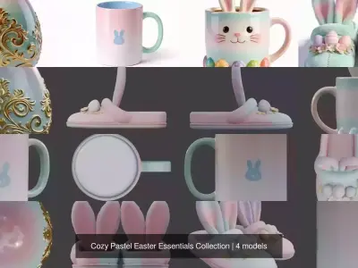 Cozy Pastel Easter Essentials Collection 3D Model Pack