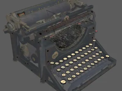 antique typewriter Low-poly 3D model