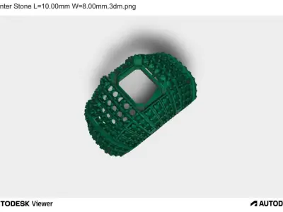 Men Ring with Emerald Cut Center Stone and Side Stones 3D print model