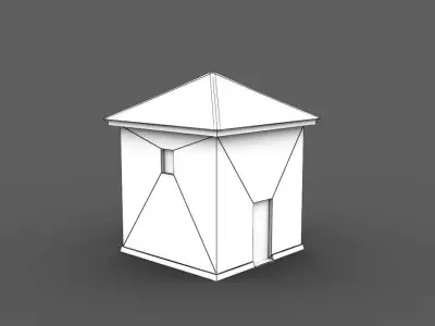 Small Industrial Building Low-poly 3D model