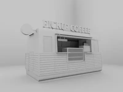 Modern Coffee Kiosk Free low-poly 3D model