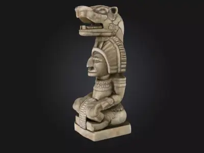 Jaguar Warrior Statue  Ferocity Cast in Stone 3D model