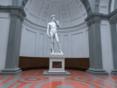 Accademia gallery in Florence Low-poly 3D model