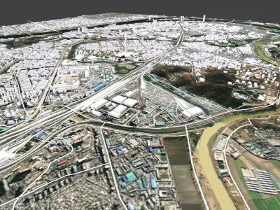 Cityscape  Pyongyang Democratic Peoples Republic of Korea 3D model