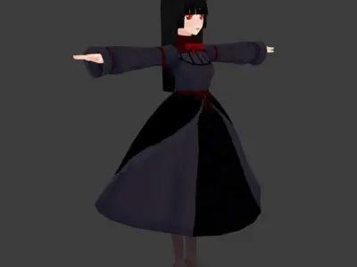 SciFi 3d anime character c8 Low-poly 3D model