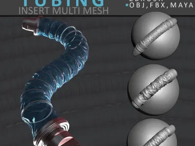 Sci Fi Tubing Brush Set 3D model