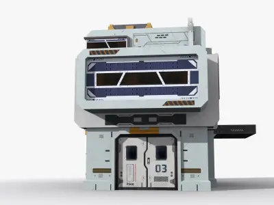 Sci-Fi Industrial x12 Low-poly 3D model