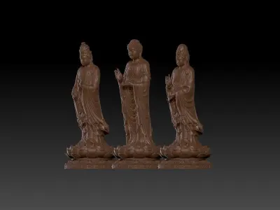Three Saint Buddhas  3D print model