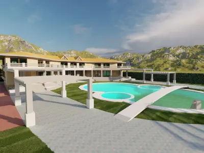Casa Scene-villa-modern house 3D model 68