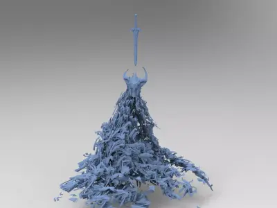 Knights helmet dark mound 3D model