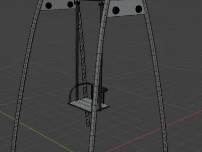 Rusty swing Low-poly 3D model