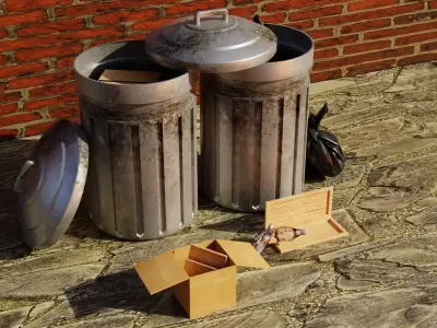 garbage can 3D model