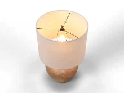 Corfu Terracotta Table Lamp Drum Shade 3D model
