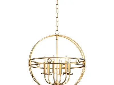 jadee Light Gold Globe Chandelier 3D model