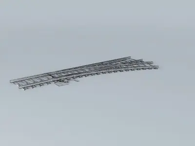 Eco Rail Track Points Old Wooden Split Sleepers Free 3D model
