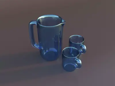 pitcher and glasses 3D model