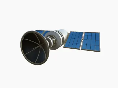 Satellite D07 Dirt Blue - SciFi Space Design Low-poly 3D model