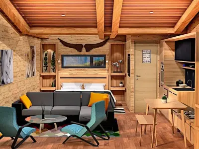 tiny house mobile home vacation house beach hut 3D model Low-poly 3D model