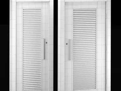 Interior-exterior Wooden Door 3D model 7