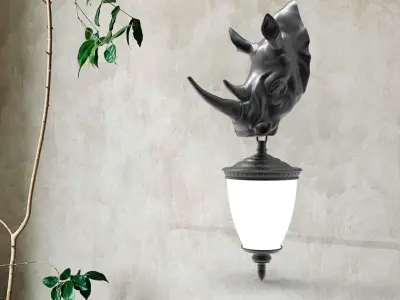 Rhino Wall Lamp 3D print model buy