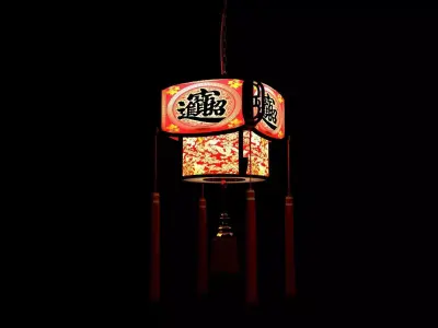 Chinese palace lantern Low-poly 3D model