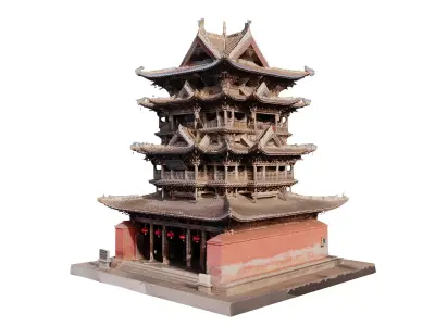 Japan Wooden Pagoda 3D model