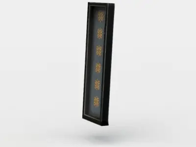 Window gold frame with flower Low-poly 3D model