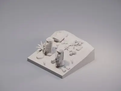 Easter Island Low-poly 3D model