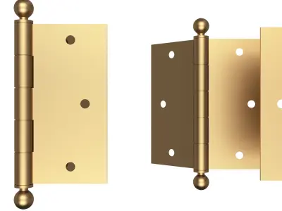 Brass Door Hinge Low-poly 3D model