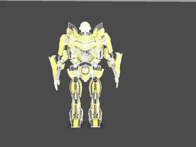 Bumblebee robot Low-poly 3D model