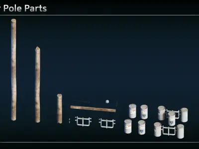 American Energy Poles Low-poly 3D model
