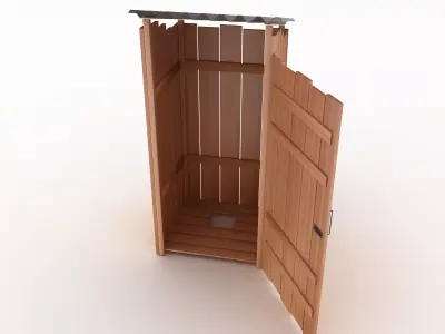 Wooden Outdoor Toilet 3D model