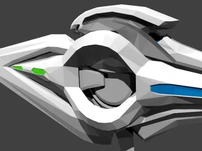 Sword Drone Concept Low-poly 3D model