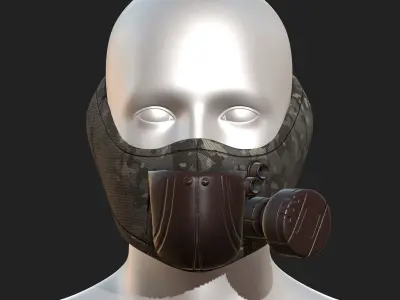Gas mask respirator scifi futuristic ver 2 Low-poly 3D model Low-poly 3D model purchase