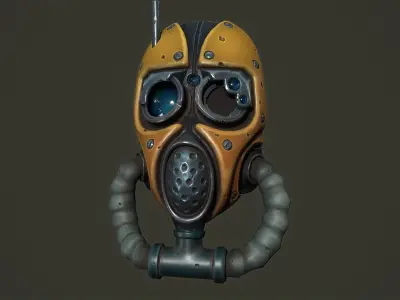Tech priest mask Low-poly 3D model
