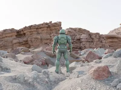 Low Res Sci Fi Solider - Mixamo and auto rigging friendly 3D model