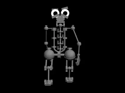 Robot animated skeleton 3D model