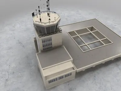 LYTV Control Tower Low-poly 3D model