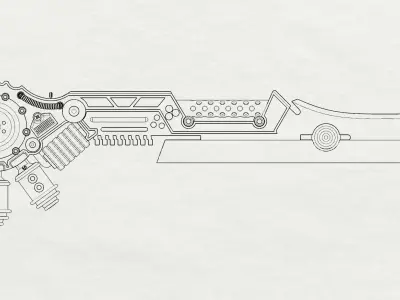 sword steampunk 2 gear 3D print model 3D print model 3D print model