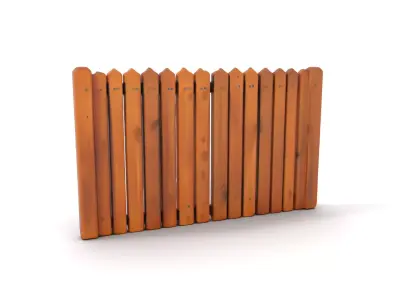 Golden Cedar Fence model pack Low-poly 3D model