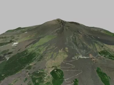 Mountain landscape Etna stratovolcano Sicily Italy 3D model