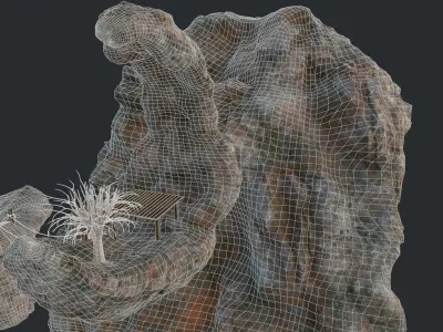 outdoor low poly Low-poly 3D model