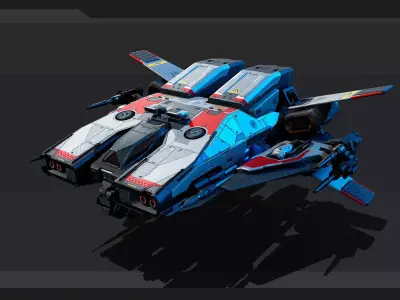 BOXER - Fighter Spaceship Low-poly 3D model